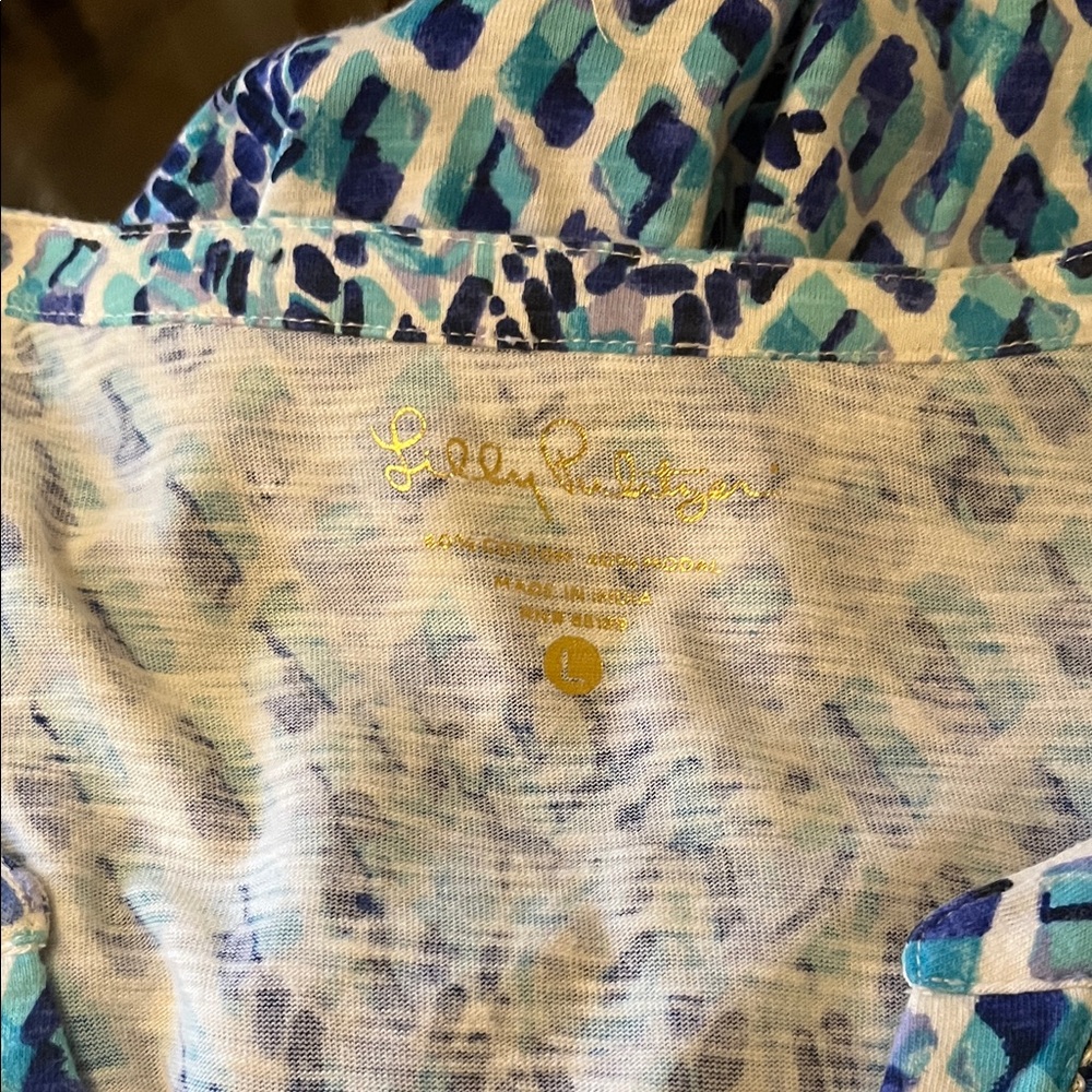 Lilly Pulitzer Teal and Navy Patterned Dress